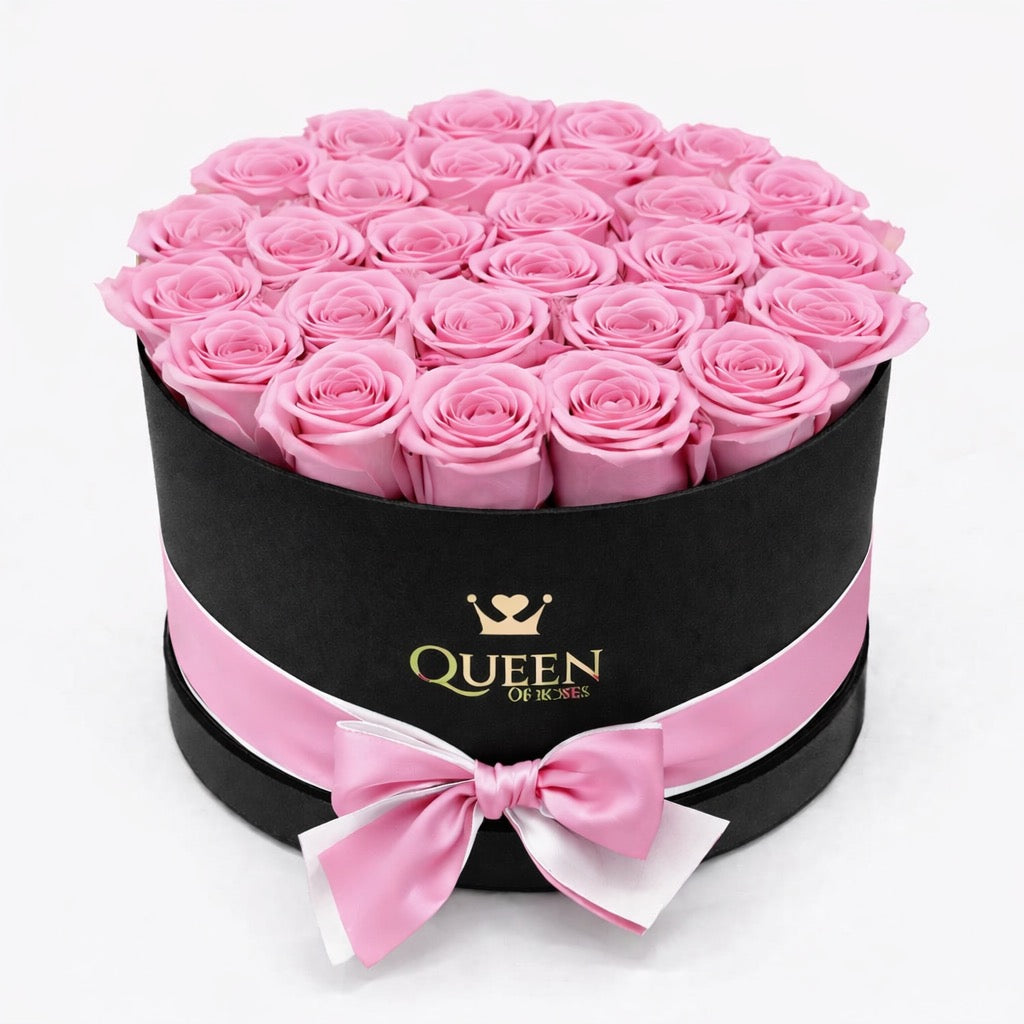 Pink Roses | Large Black Box | LONG-LASTING