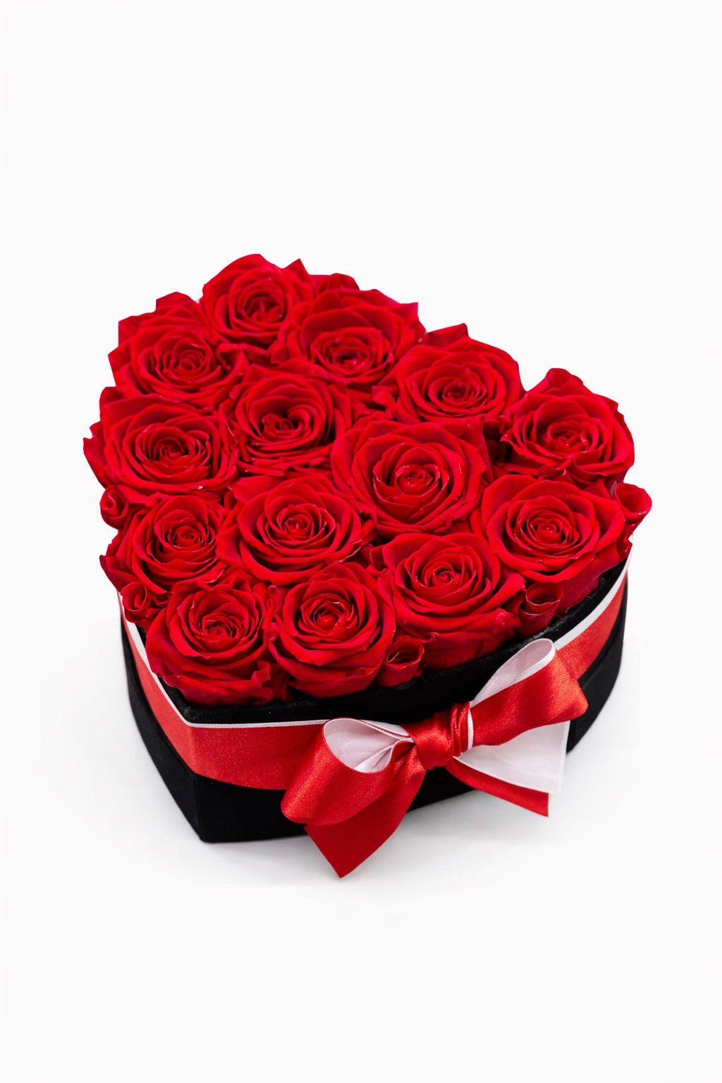 Red Roses | Black Velvet Heart | Small Box