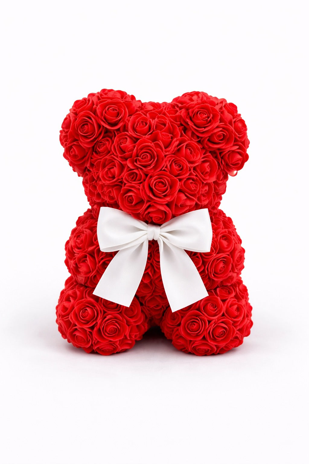 Red Rose Teddy Bear | 10" | Crystal Clear Gift Box